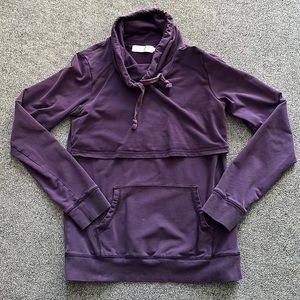 Latched Mama hoodie plum with cowl neck size medium